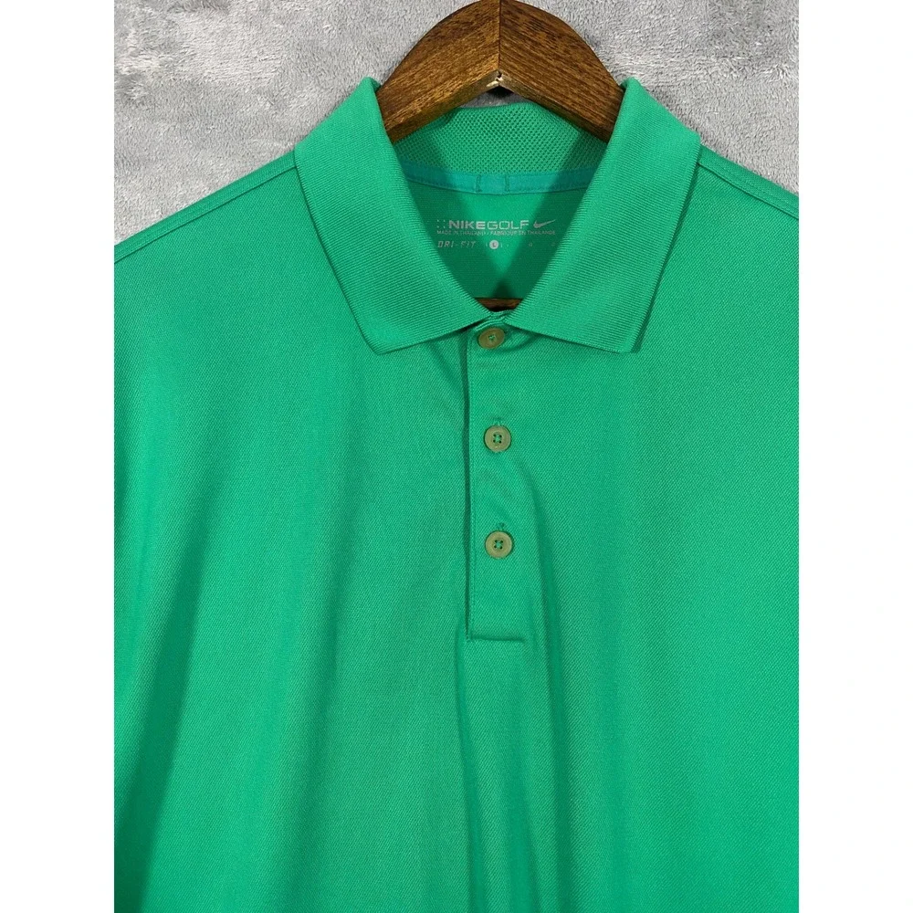Nike Polo Shirt Sz L Kelly Green Nike Golf Dri-FIT Short Sleeve Solid Activewear